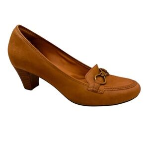 Clarks Artisan Womens‎ Size 9.5 Decade Capri Brown Leather Heel Shoes 62267